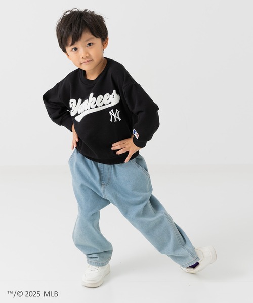 MLB(メジャーリーグベースボール)の「〈MLB〉ワイドシルエット サガラ刺繍ロゴ 裏毛トレーナー(スウェット・キッズ・ブラック/ブラウン/ホワイト・90cm/110cm/100cm/120cm/130cm/140cm/150cm/160cm)」の18枚目の写真