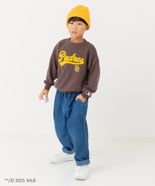 MLB(メジャーリーグベースボール)の「〈MLB〉ワイドシルエット サガラ刺繍ロゴ 裏毛トレーナー(スウェット・キッズ・ブラック/ブラウン/ホワイト・90cm/110cm/100cm/120cm/130cm/140cm/150cm/160cm)」の22枚目の写真