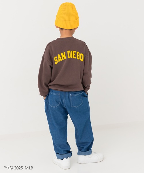 MLB〉ワイドシルエット サガラ刺繍ロゴ 裏毛トレーナー MLB〉ワイドシルエット サガラ刺繍ロゴ 裏毛トレーナー