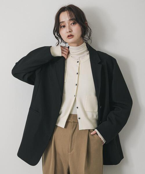 SENSE OF PLACE by URBAN RESEARCH(センスオブプレイスバイアーバンリサーチ)の「2WAYルーズジャケット(その他アウター・レディース・ブラウン/ブラック/チャコールグレー・ONE)」の4枚目の写真