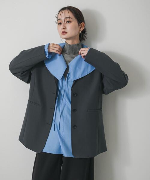SENSE OF PLACE by URBAN RESEARCH(センスオブプレイスバイアーバンリサーチ)の「2WAYルーズジャケット(その他アウター・レディース・ブラウン/ブラック/チャコールグレー・ONE)」の10枚目の写真