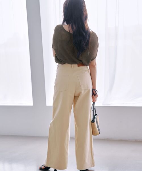 COHINA（コヒナ）の「COHINA DENIM カラーフレアワイド 【低身長・小柄女性】（チノパンツ・レディース・ホワイト/ベージュ・XXS/XXXS/XS-Short/XS-Regular/S-Short/S-Regular/M-Short/M-Regular）」の6枚目の写真