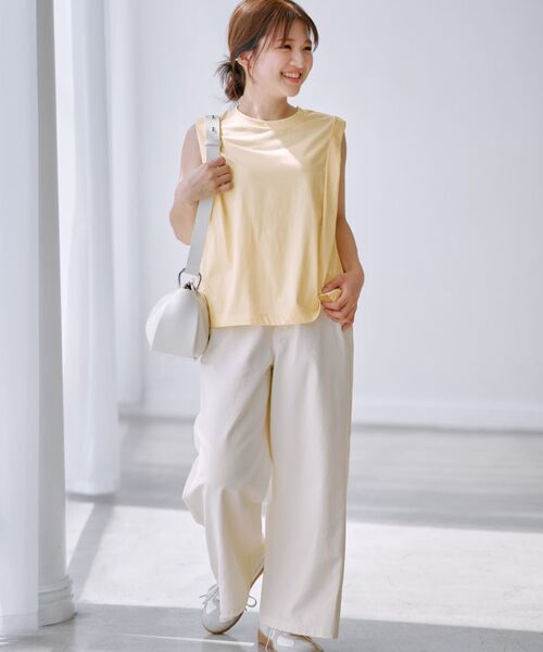 COHINA（コヒナ）の「COHINA DENIM カラーフレアワイド 【低身長・小柄女性】（チノパンツ・レディース・ホワイト/ベージュ・XXS/XXXS/XS-Short/XS-Regular/S-Short/S-Regular/M-Short/M-Regular）」の9枚目の写真