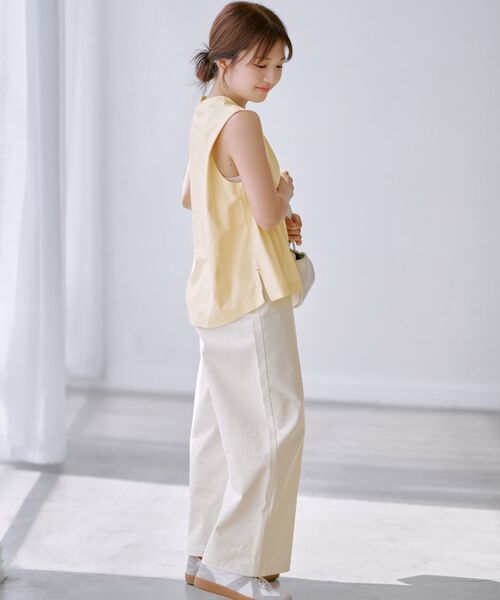 COHINA（コヒナ）の「COHINA DENIM カラーフレアワイド 【低身長・小柄女性】（チノパンツ・レディース・ホワイト/ベージュ・XXS/XXXS/XS-Short/XS-Regular/S-Short/S-Regular/M-Short/M-Regular）」の10枚目の写真