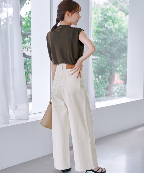 COHINA（コヒナ）の「COHINA DENIM カラーフレアワイド 【低身長・小柄女性】（チノパンツ・レディース・ホワイト/ベージュ・XXS/XXXS/XS-Short/XS-Regular/S-Short/S-Regular/M-Short/M-Regular）」の15枚目の写真