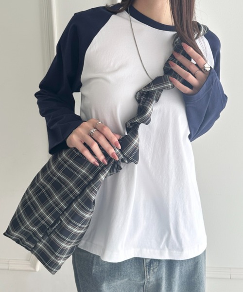 wears(ウェアーズ)の「【A4収納可】ギャザーショルダーチェック柄バッグ(ショルダーバッグ・レディース・ブラック/グリーン/ブルー・FREE)」の11枚目の写真