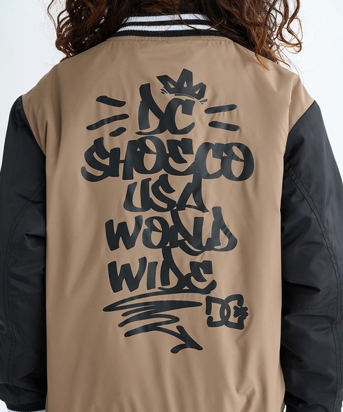 DC（ディーシー）の「DC/ディーシー アウター スタジャン キッズ スタジアム ジャケット 中綿 25 KD VARSITY JACKET YJK254505（スタジャン・キッズ・ベージュ/ブラック・130cm/140cm/150cm/160cm）」の22枚目の写真