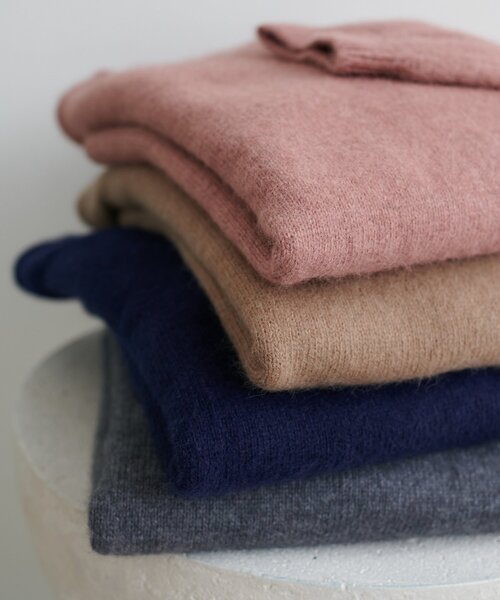 手洗い可能/優しい肌触り】フォックスブレンドVネックプルオーバー