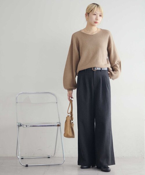 DISCOAT(ディスコート)の「【手洗い可能/優しい肌触り】フォックスブレンドVネックプルオーバー(ニット/セーター・レディース・ベージュ/ネイビー/ピンク/チャコールグレー・FREE)」の17枚目の写真