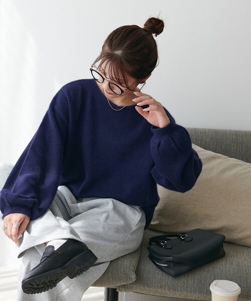 DISCOAT(ディスコート)の「【手洗い可能/優しい肌触り】フォックスブレンドVネックプルオーバー(ニット/セーター・レディース・ベージュ/ネイビー/ピンク/チャコールグレー・FREE)」の20枚目の写真