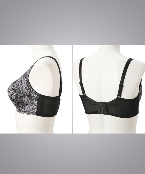 Nissen glamor(ニッセングラマー)の「【大きい胸】フルカップブラジャー カラフルパレット 脇高(G85~J90)(ブラジャー・レディース・ピンク/ブラック×グレー/ワインレッド・H85/H90/I85/I90/J85/J90/G85/G90)」の18枚目の写真
