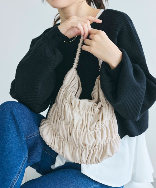 coca（coca）（コカ）の「ラメハンドバッグ（ハンドバッグ・レディース・ライトベージュ/ブラック・ONE SIZE）」の2枚目の写真