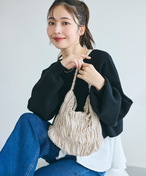 coca（coca）（コカ）の「ラメハンドバッグ（ハンドバッグ・レディース・ライトベージュ/ブラック・ONE SIZE）」の5枚目の写真