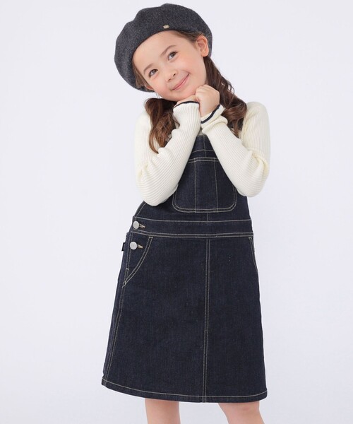 SHIPS(シップス)の「SHIPS KIDS:100~130cm /デニム オーバーオール スカート(スカート・キッズ・ネイビー・100/110/120/130)」の1枚目の写真