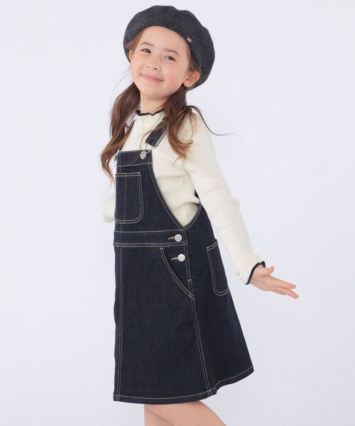 SHIPS(シップス)の「SHIPS KIDS:100~130cm /デニム オーバーオール スカート(スカート・キッズ・ネイビー・100/110/120/130)」の2枚目の写真