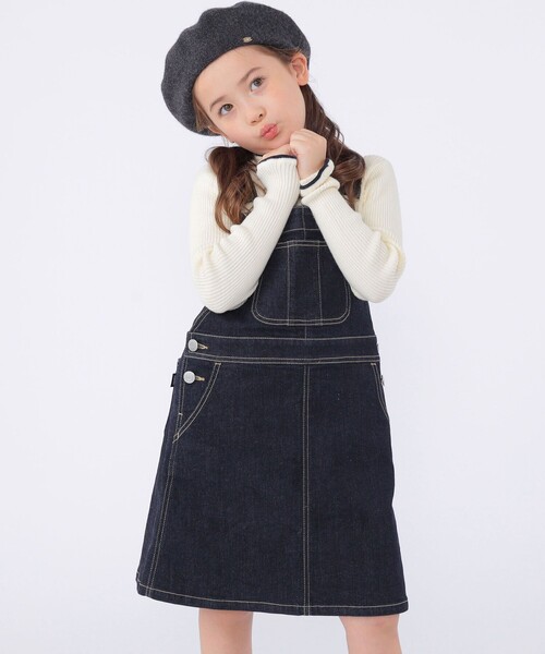 SHIPS(シップス)の「SHIPS KIDS:100~130cm /デニム オーバーオール スカート(スカート・キッズ・ネイビー・100/110/120/130)」の3枚目の写真