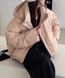大きめフードのふかふかショートダウン (AW)