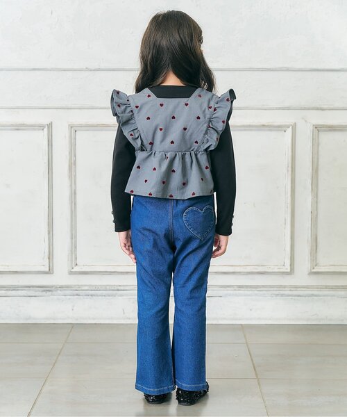 apres les cours（アプレレクール）の「【ジュニア対応】フリルビスチェ&インナー2Pセット（その他トップス・キッズ・ブラック/サックスブルー・80/90/100/110/120/130/140）」の4枚目の写真