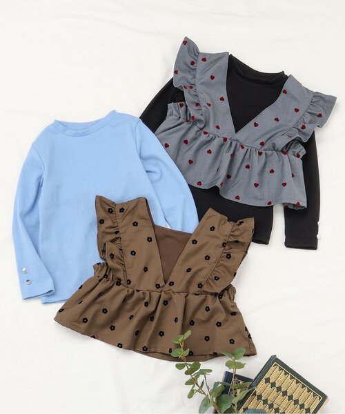 apres les cours（アプレレクール）の「【ジュニア対応】フリルビスチェ&インナー2Pセット（その他トップス・キッズ・ブラック/サックスブルー・80/90/100/110/120/130/140）」の5枚目の写真