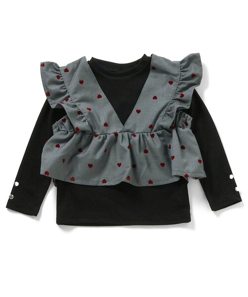 apres les cours（アプレレクール）の「【ジュニア対応】フリルビスチェ&インナー2Pセット（その他トップス・キッズ・ブラック/サックスブルー・80/90/100/110/120/130/140）」の8枚目の写真