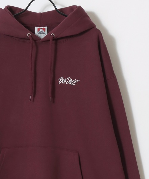 BEN DAVIS(ベンデイビス)の「BEN DAVIS/ベンデイビス HEAVY SWEAT HOODIE/オーバーサイズ 裏起毛 ロゴ ワンポイント刺繍 スウェット パーカー フーディー/レディース メンズ(パーカー・メンズ・アッシュグレー/ダークグリーン/グレイッシュブルー/ブラック/バーガンディー・L/XL/M)」の10枚目の写真