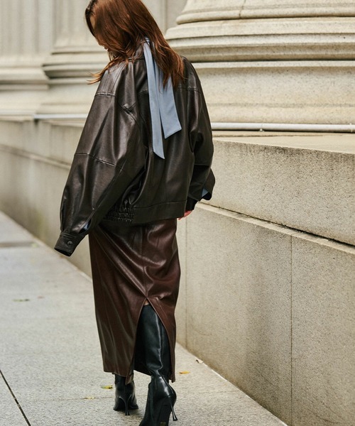 セール】レザー ナロー スカート KINO THE KEI（スカート）｜KINO THE