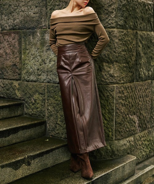 セール】レザー ナロー スカート KINO THE KEI（スカート）｜KINO THE