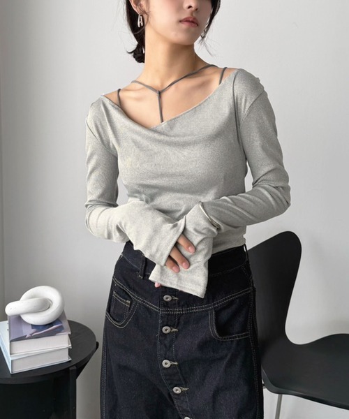 Jewelobe(ジュエローブ)の「ルーズネックフードタイトカットソー(Tシャツ/カットソー・レディース・ホワイト/グレー/ブラック・FREE)」の15枚目の写真