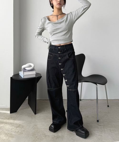 Jewelobe(ジュエローブ)の「ルーズネックフードタイトカットソー(Tシャツ/カットソー・レディース・ホワイト/グレー/ブラック・FREE)」の21枚目の写真