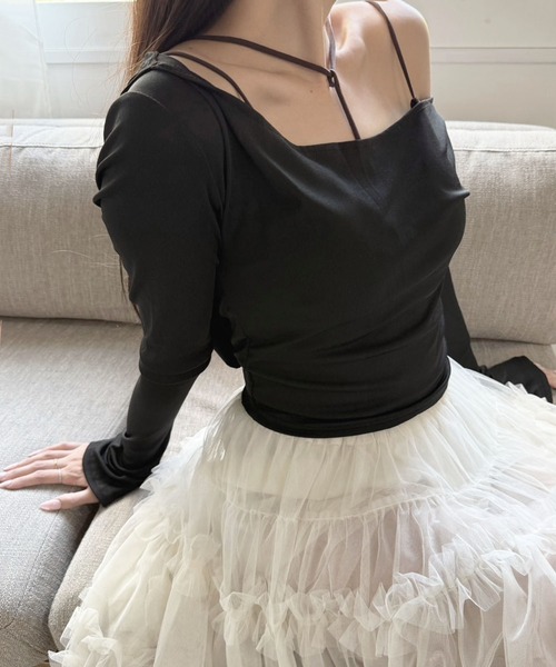 Jewelobe(ジュエローブ)の「ルーズネックフードタイトカットソー(Tシャツ/カットソー・レディース・ホワイト/グレー/ブラック・FREE)」の22枚目の写真