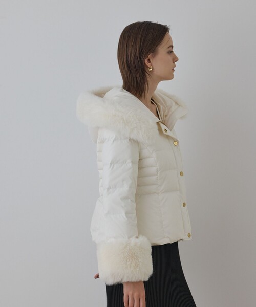 GRACE CONTINENTAL（グレースコンチネンタル）の「エコファーショートダウンジャケット（ダウンジャケット/コート・レディース・キナリ/ブラック/ブラウン・38/36）」の14枚目の写真