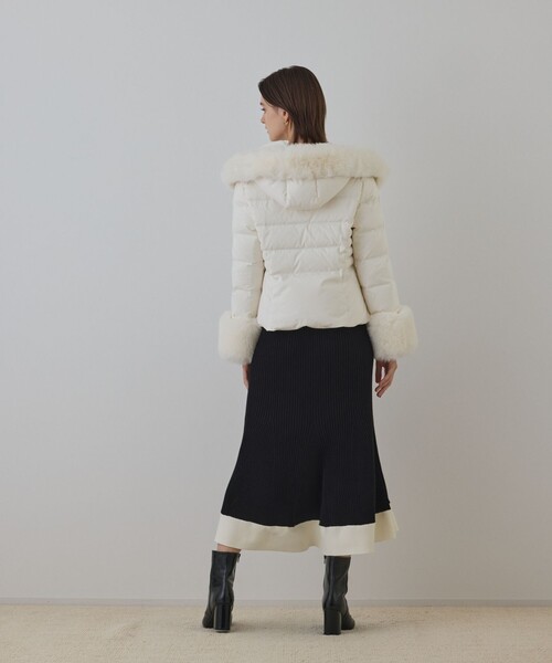 GRACE CONTINENTAL（グレースコンチネンタル）の「エコファーショートダウンジャケット（ダウンジャケット/コート・レディース・キナリ/ブラック/ブラウン・38/36）」の16枚目の写真