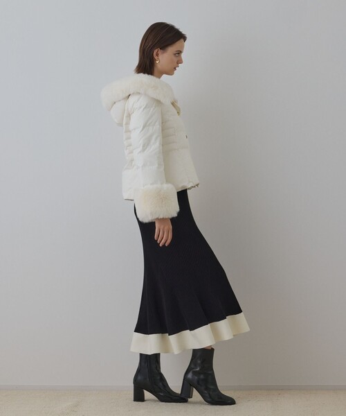 GRACE CONTINENTAL（グレースコンチネンタル）の「エコファーショートダウンジャケット（ダウンジャケット/コート・レディース・キナリ/ブラック/ブラウン・38/36）」の17枚目の写真