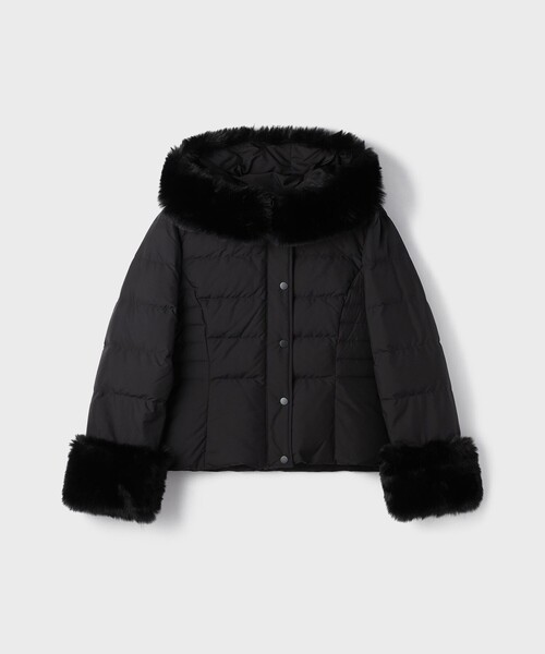 GRACE CONTINENTAL（グレースコンチネンタル）の「エコファーショートダウンジャケット（ダウンジャケット/コート・レディース・キナリ/ブラック/ブラウン・38/36）」の7枚目の写真