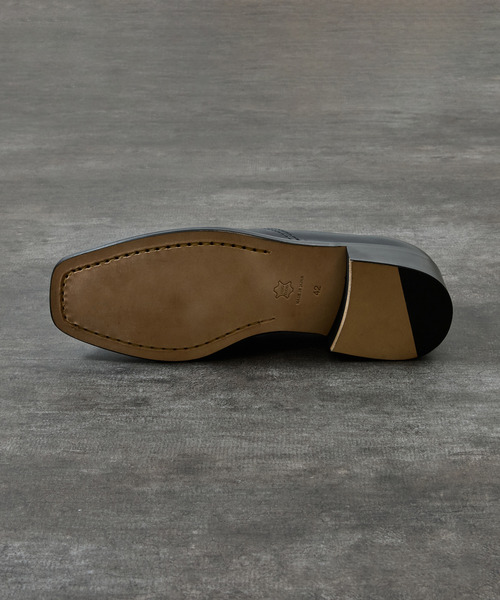 PADRONE（パドローネ）の「PADRONE パドローネ / BL SQUARE SIDE GORE SHOES スクエアトゥサイドゴアドレスシューズ 牛革 日本製 / PU8777-2003（ドレスシューズ・メンズ・ブラック・42/41/40）」の4枚目の写真