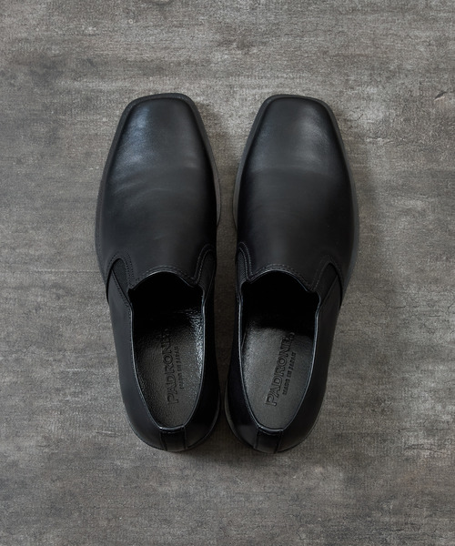 PADRONE（パドローネ）の「PADRONE パドローネ / BL SQUARE SIDE GORE SHOES スクエアトゥサイドゴアドレスシューズ 牛革 日本製 / PU8777-2003（ドレスシューズ・メンズ・ブラック・42/41/40）」の9枚目の写真