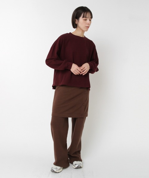 RNA-N（アールエヌエーエヌ）の「R4407 スカート付きリブニットパンツ（その他パンツ・レディース・ブラウン/杢グレー/ベージュ・FREE）」の7枚目の写真