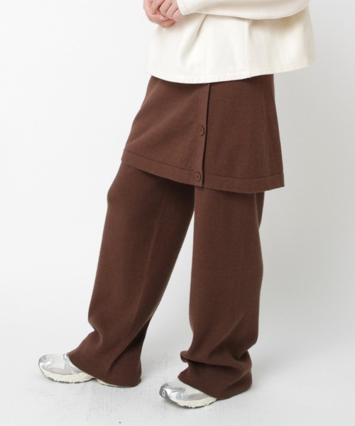 RNA-N（アールエヌエーエヌ）の「R4407 スカート付きリブニットパンツ（その他パンツ・レディース・ブラウン/杢グレー/ベージュ・FREE）」の11枚目の写真