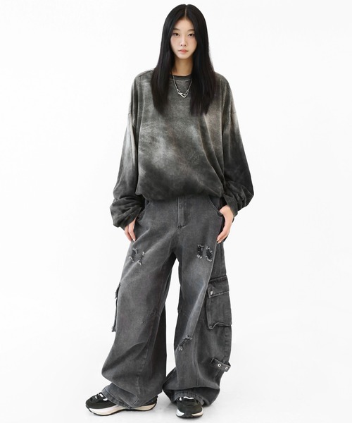 minsobi（ミンソビ）の「カーブフィットワイドデニムカーゴ（デニムパンツ・メンズ・ブラック・FREE）」の17枚目の写真