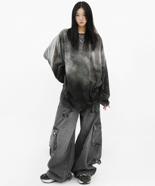 minsobi（ミンソビ）の「カーブフィットワイドデニムカーゴ（デニムパンツ・メンズ・ブラック・FREE）」の18枚目の写真