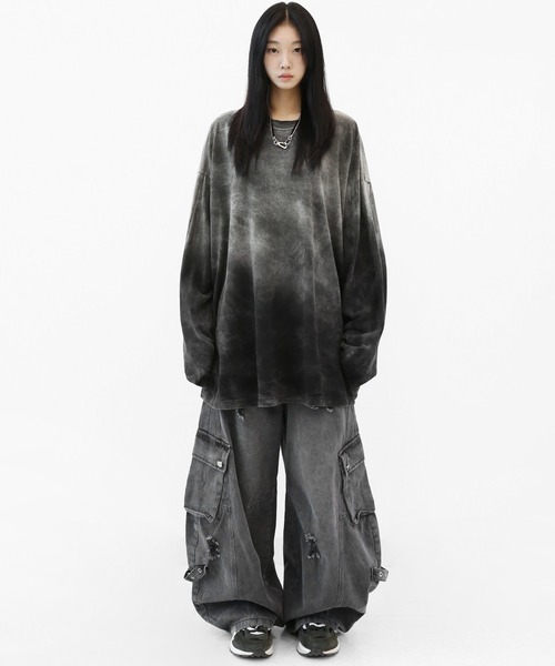 minsobi（ミンソビ）の「カーブフィットワイドデニムカーゴ（デニムパンツ・メンズ・ブラック・FREE）」の19枚目の写真