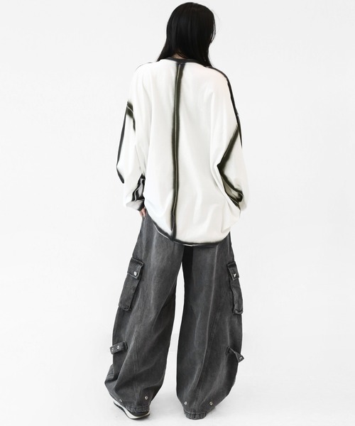 minsobi（ミンソビ）の「カーブフィットワイドデニムカーゴ（デニムパンツ・メンズ・ブラック・FREE）」の7枚目の写真