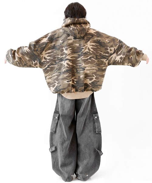 minsobi（ミンソビ）の「カーブフィットワイドデニムカーゴ（デニムパンツ・メンズ・ブラック・FREE）」の15枚目の写真