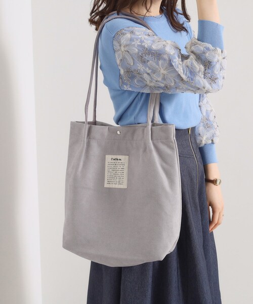 ITS'DEMO(イッツデモ)の「【A4対応】スエードハンドルタックトート(トートバッグ・レディース・ブラック/アイボリー/グレー/ピンク系/ブラック系・00)」の4枚目の写真