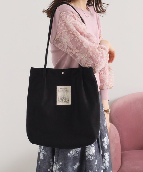 ITS'DEMO(イッツデモ)の「【A4対応】スエードハンドルタックトート(トートバッグ・レディース・ブラック/アイボリー/グレー/ピンク系/ブラック系・00)」の3枚目の写真