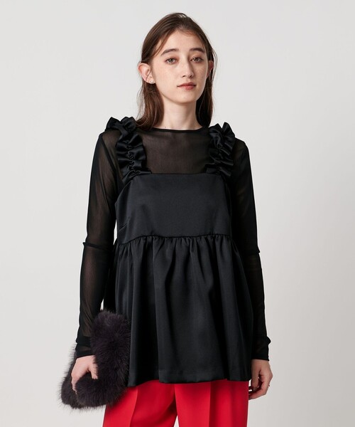 UNITED ARROWSギャザー サテン キャミソール ギャザー サテン キャミソール ‐ウォッシャブル‐（キャミソール