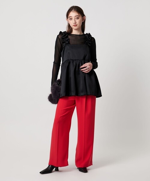 UNITED ARROWS ギャザー サテン キャミソール ‐ウォッシャブル‐ ギャザー サテン キャミソール ‐ウォッシャブル‐