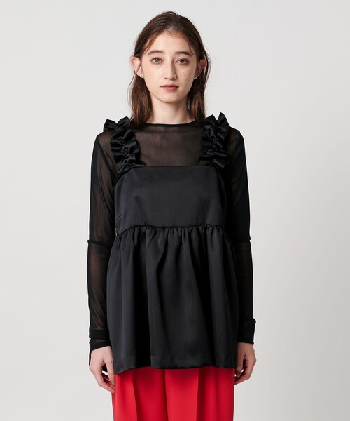 UNITED ARROWS（ユナイテッドアローズ）の「ギャザー サテン キャミソール ‐ウォッシャブル‐（キャミソール・レディース・ブラック/ネイビー・FREE）」の18枚目の写真