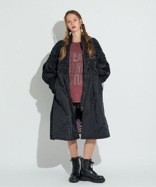 ANNA SUI NYC（アナ スイ エヌ ワイ シー）の「ロングMA-1コート（MA-1・レディース・カーキ/ブラック・FREE）」の3枚目の写真