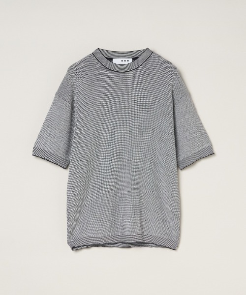 three dots(スリードッツ)の「オーガニックコットン ワッフル Tシャツ(Tシャツ/カットソー・メンズ・グレー系その他/ブラック系その他・MEDIUM/LARGE/SMALL)」の1枚目の写真